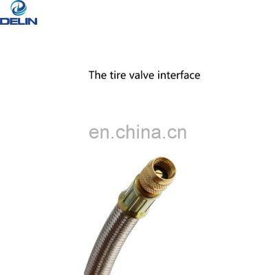 180mm Stainless Steel Braided Flexible Hose Car Wheels Tyre Valve Stems Extensions Tube Adapter