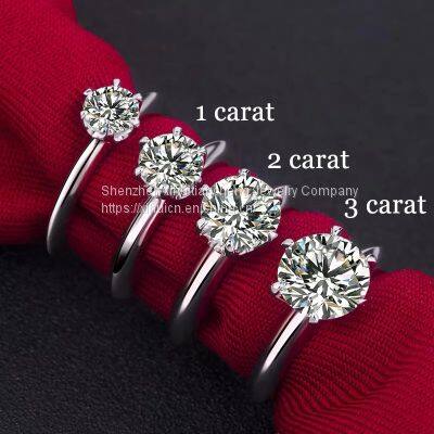 Real 1 Carat D Color Moissanite Wedding Rings For Women Top Quality 18K White Gold Color 100% 925 Sterling Silver Jewelry