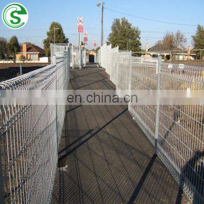 Low Price Welded Mesh Fencing Brc Rolltop Powder Coat Iron Wire Safety Fence