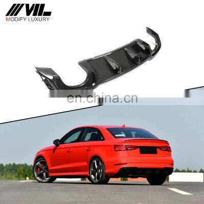 for Audi RS3 Carbon Fiber Rear Diffuser Sedan 4-Door 2017-2019