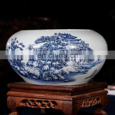 Delicate Jingdezhen Blue and White Ceramic Small Fish Bowls Jars