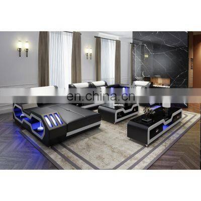 2021 new style modern design U shaped sectional leather sofas living room sofa set furniture