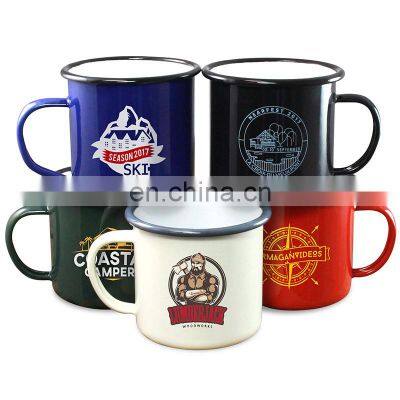 Personalized colorful sublimation vintage classic guaranteed quality iron enamel mug for drink