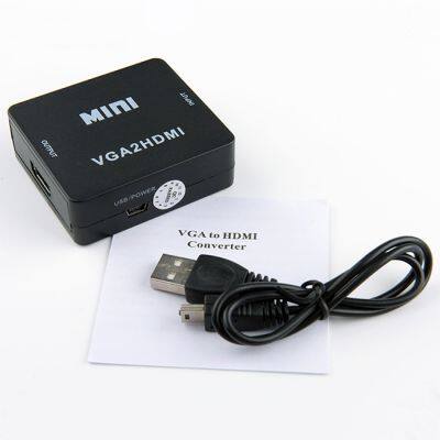 1080P Мини-конвертер видео VGA в HDMI с RCA выходом. Адаптер для подключения VGA к HDTV