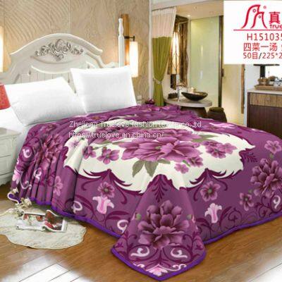 truelove animal flower korean mink polyester raschel winter bedding blanket