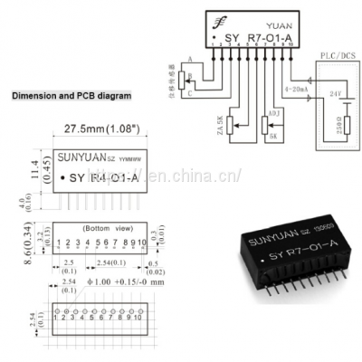 Potentiometer/Sensor Resistance/Electrical Ruler Signal to 4-20mA/0-5V/0-10V Transmitter Sy (ISO) R-P-O photo-2