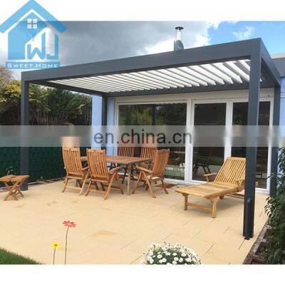 Waterproof Terrace Louvre Roof Garden Pergola Aluminum With Led