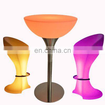 party wireless illuminated led light bar cocktail tables and chairs plastic kitchen counter height bar tables led stools