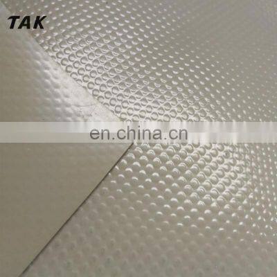 Alta qualidade, durável e retardante de chamas, lona de PVC com listras em tecido panamá de 2000d tearstop e 1000gsm para tanques photo-2