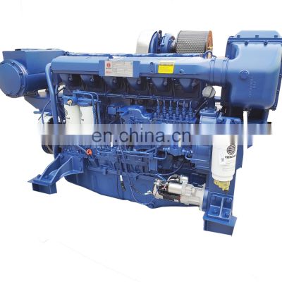 Hot sell 6 cylinders 4 strokes water cooled weichai 550hp marine engine WP12C550