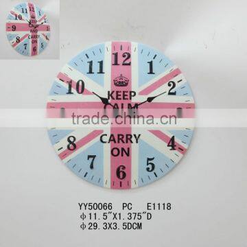 UK flag cheap metal wall clock, round clock