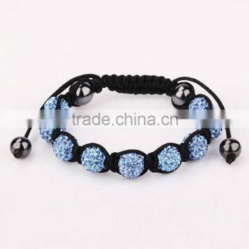 Adjustable Shamballa Beads Bracelet Rhinestone Pave Disco Ball Hip Hop Chain Jewelry