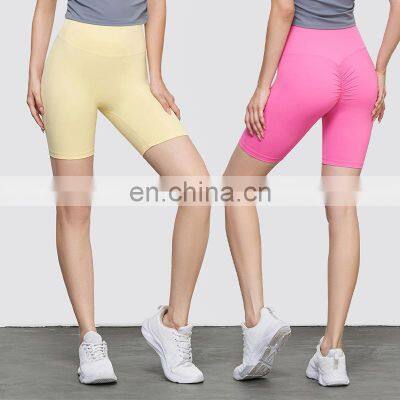 Hot Selling Sexy Scrunch Butt Lift Peach Hip High Waist Naked Sport Gym Fitness Workout Yoga Wear Apparel Biker Shorts For Women