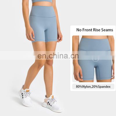 High Waist Crotchless Yoga Sport Shorts With Pockets Women Running Workout Fitness Sport Gym Clothing New Arrivals