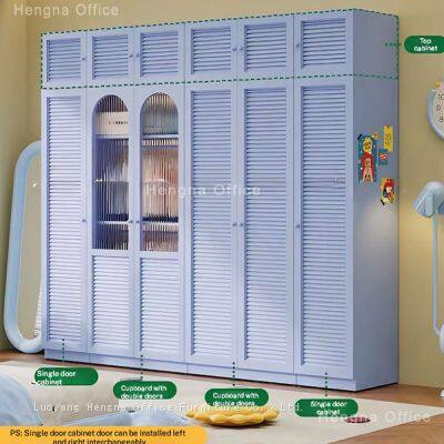 Colorful Storage Wardrobe for Young Adults | With Glass and Ventilated Doors | Spacious and Functional