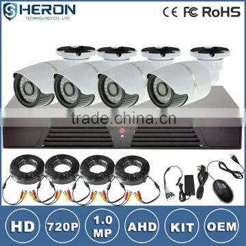 Wholesale h.264 diy dvr kit 4pcs 1.0MP IR Bullet Camera cctv security system 720P AHD DVR KIT