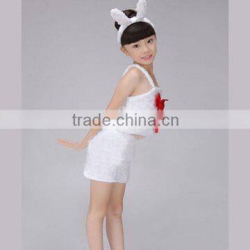 New Children's Day cute girls white rabbit summer animal children dance costume for stage