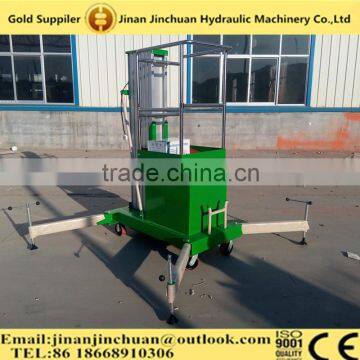 8m high rise working hydraulic single mast aluminum alloy material lift