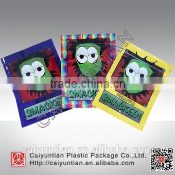 three side 5 g smacked herbal incense bags with zipper