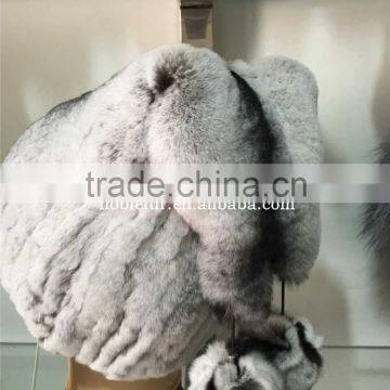 High Quality Cute and Fancy Real Rabbit With Silver Fox Fur Christmas Hat photo-4