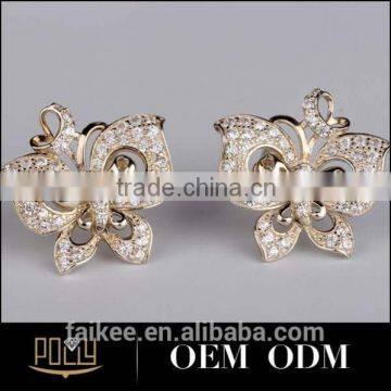 2015 Fashion design costume jewelry micro pave earring