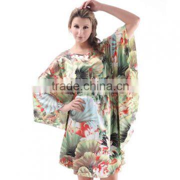 Large size Women's sleepwear round collar loose nightgown