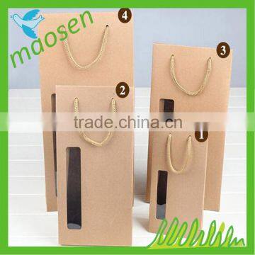 Quality handmade kraft paper bag with clear window
