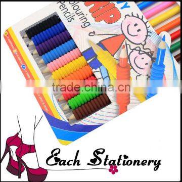 7" HB wooden color pencil set with pencil grip