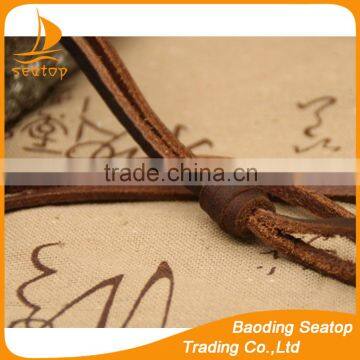 wholesale 5mm wide flat real leather cord hand bands leather for men