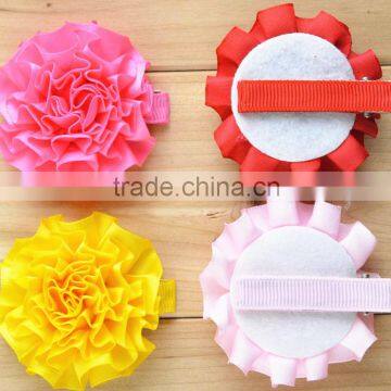 Cabbage satin flower hair clip - satin rose flower for hair - new style satin flower