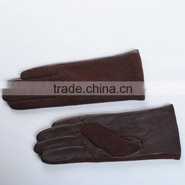 New Spring Collection Blue Wool Glove With Leather on Palm photo-4