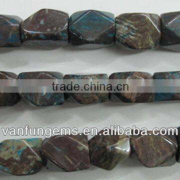 Loose gemstone blue jasper faceted tumble bead