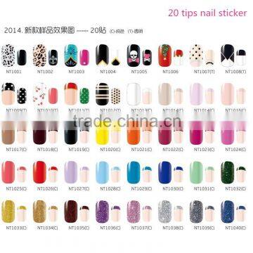 2015 Newest 20tips French sticker for nail art colorful choose