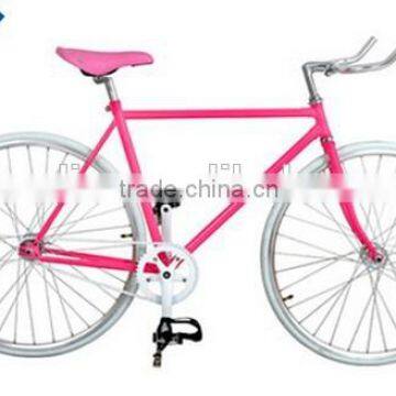 colorful women's 700C hi-ten steel single speed road bicycle