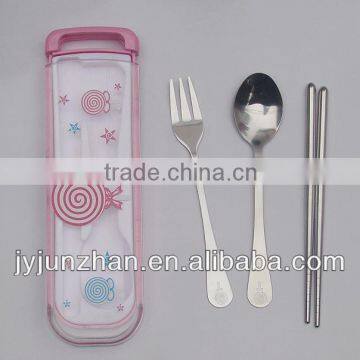 Cheap Stainless Steel Plain Spoon and Chopstick With Plastic Box photo-6
