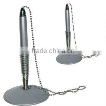 Metal spring based table pen with chain for promotion