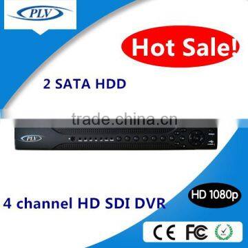 Hot sale 1080p sdi cctv network security h 264 4 channel dvr