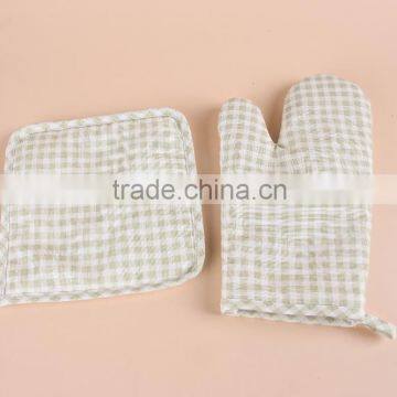 china wholesale 100% cotton printed oven mitt and pot holder set for kitchen