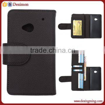 New wallet leather flip case for htc one m7, for htc one m7 case cover