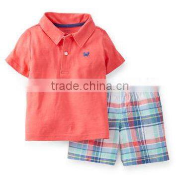 little boy's short polo shirt and panty set