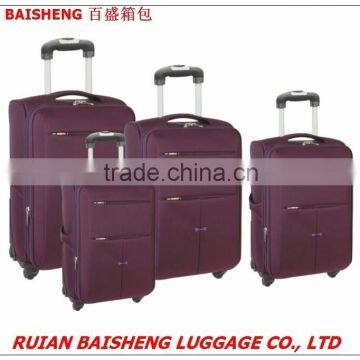 BS208 2015 new design soft trolley case/Zip luggage/Soft Luggage/eva luggage/eva suitcase/four wheels trolle case