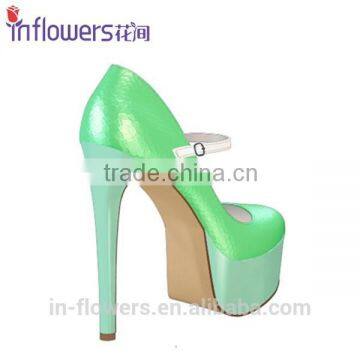 Peeptoe Patent Leather Ankle Strap Custom Design Fancy Ladies Shoes photo-4