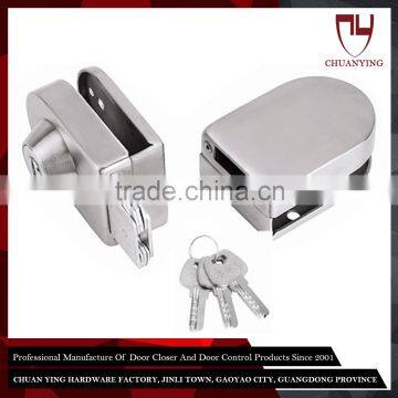 Staninless Steel Commercial Glass Door Lock At The Bottom