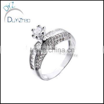 cheap gold/silver wedding ring silver imitation ring diamond