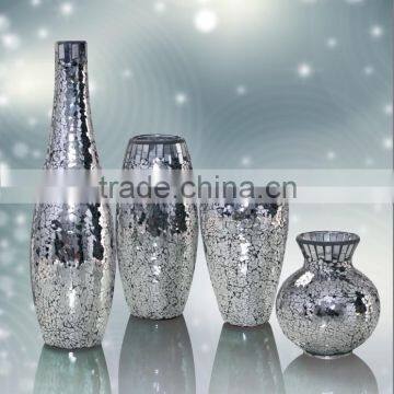 handicraft glass mosaic vase glass vase sets from shandong