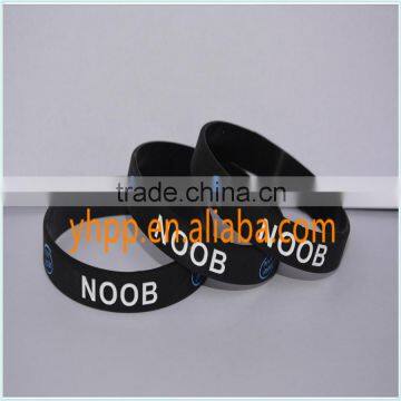 Custom LOL Noob Inside Silicone Rubber Debossed Wristband Bracelet