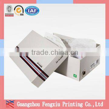 White Cardboard Shoe Box with Tissue Paper