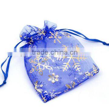 Gold Snowflake Organza Bag