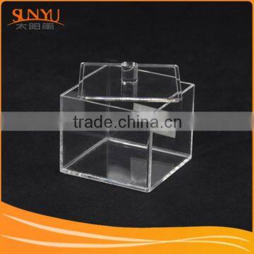 EXcellent transparent small cube acrylic boxes and storage cases with handle lid