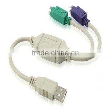 high quality USB to PS/2 cable adapter for keyboard mouse